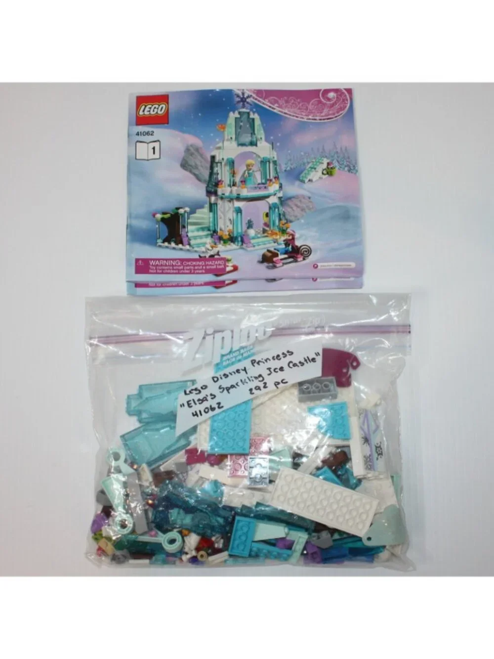 Lego Disney Princess Elsa's Sparkling Ice Castle 41062 Complete + Instructions